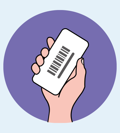 Graphic of a hand holding up a guest pass. 